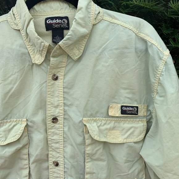 Guide Series Fishing Shirt Vented size L Mens Button Front Short Sleeves - Picture 2 of 4
